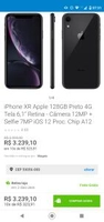 iPhone XR Apple 128GB Preto | R$3.302,10