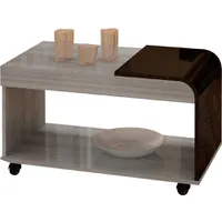 Mesa de Centro Retangular Eros Cinza/Preto (42x80x45cm) - Artely -R$70