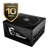 Fonte MSI MPG A850GF, 850W, 80 Plus Gold, Modular, PFC Ativo, Bivolt, Preto - 306-7ZP0C38-CE0