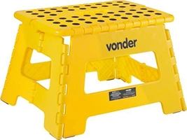 Vonder Banqueta Plástica Dobrável, AMARELA, 22D x 35W x 28H cm
