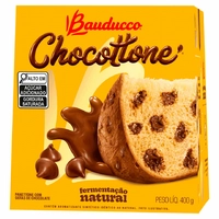 (50% OFF na 2ª unidade) Panettone Chocottone com Gotas de Chocolate Bauducco ou Frutas 400g