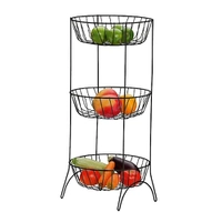 Fruteira Utimil com 3 Cestos – Preta