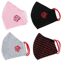 Máscara de Proteção do Flamengo com Elástico Kit com 4 Unidades | R$10