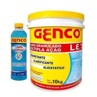 Cloro Genco 10kg + Limpa Bordas 1L para Piscina