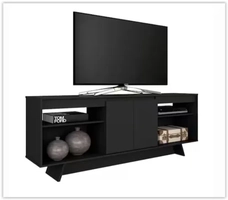 Rack 1,60m 55 Polegadas Tulum Preto - Móveis Arapongas