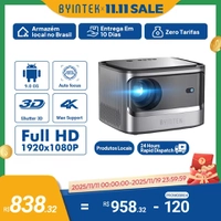 [Com cashback R$600] Projetor BYINTEK-X25 1080p Nativo, Suporte 4K, Android, Foco Automático, 900 ANSI Lumens