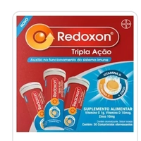Redoxon Tripla Ação Vitamina C, D e Zinco, Efervescente, Redoxon, 30 Comprimidos