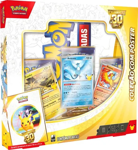 Box Pokémon TCG 30 Anos com Pôster