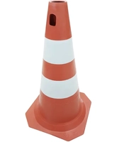 Cone PLT para Sinalização Laranja e Branco 50cm PLASTCOR-70001283