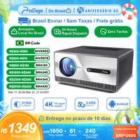 [Envio do Brasil] Projetor PG600W Android WiFi Full HD 1080P, DLP PK com Espelhamento de Tela, roda 4K