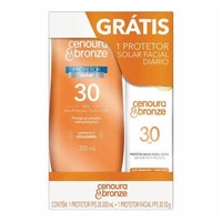 Kit Protetor Solar Cenoura E Bronze Loção Fps30 200 Ml E Facial Fps30 50g R$16