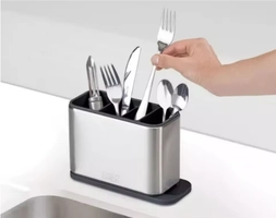 [R$ 15,84 MOEDAS /APP/BR] Escorredor Porta Talheres de Aço Inoxidável; Organizador de Utensílios de Cozinha