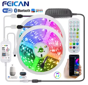 [Moedas R$27] Fita led 5m smd5050 wifi prova D'Agua Alexa Tuya