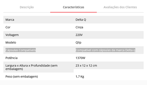 Screenshot 2022-06-10 at 14-09-03 Máquina de Café Delta Q Qlip Cinza 220V - GBarbosa Eletro e Bazar Com Ótimos Preços!.png