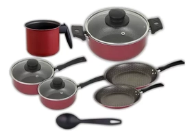 Jogo De Panelas Antiaderente 7 Peças Teflon Oliveira