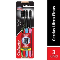 [PRIME] Escova Dental Colgate Slim Soft Black 3Unid | R$13
