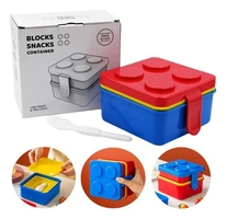Marmitinha Lancheira Lego Blocos Infantil Escola Divisória