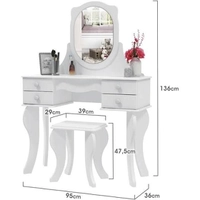 Penteadeira 4 Gavetas Com Banco Princesa Patrimar - BRANCO