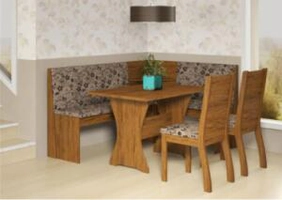 Canto Alemão Viero Móveis Coimbra com 2 Cadeiras Napoli | R$712