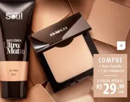 Combo Eudora Ultramatte: base líquida + pó compacto - R$59,98