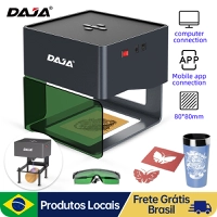 [No Brasil/Moedas] Daja Mini Gravador a Laser Portátil Bluetooth Diy Máquina Pintada Tag De Cão De Couro De Madeira De Papel Logotipo
