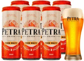 Kit 6 Cervejas Petra Origem Puro Malte 350ml + 1 Copo 300ml | R$ 29