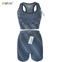 [R$ 13,58 Moedas/ App/ Brasil] Leggings de Fitness Feminina, 1 Sutiã e Shorts Top, Roupas Femininas, 2 conjuntos 