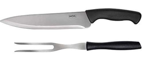 [PRIME] Conjunto do Assador 2 Peças Faca e Garfo, Mor | R$18