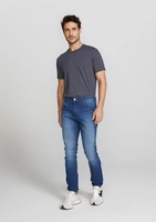 Calça Skinny Masculina Em Jeans De Algodão - Azul