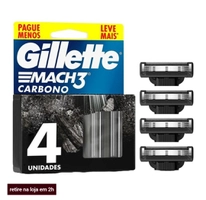 Carga de Aparelho para Barbear Gillette Mach3 Carbono 4 Unidades