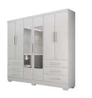 Guarda Roupa Casal com Espelho 6 Portas 6 Gavetas Dakar Novo Horizonte Branco