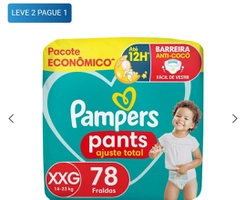 LEVE 2 PAGUE 1 Fralda Pampers Pants XXG 78 Unidades