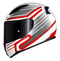 Capacete Ls2 Ff353 Circuit Branco Vermelho - 58