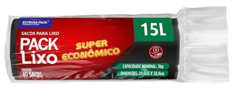 [+POR- | R$ 3,70] Sacos Lixo Econômico Preto 15L Residencial