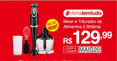 Mixer e Triturador de Alimentos 2 Britânia 127v | R$130