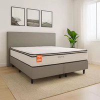 Cama Box Casal King Size MGA Itaflex Colchão Inducol Montreal, Box Bipartido e Molas Ensacadas Europillow