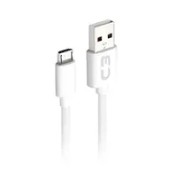 Cabo USB-Micro USB C3Plus 1M 2A Branco | R$6