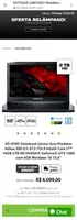 Notebook Gamer Acer Predator Helios 300 G3-572-75L9 Intel® Core i7™ 16GB 2TB HD NVIDIA® GeForce® GTX 1060 com 6GB Windows 10 15,6" - R$4867
