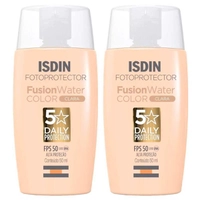 Isdin Fusion Water 5 Stars Color Kit com 2 Unidades – Protetor Solar Facial com Cor FPS50 – 50ml – C