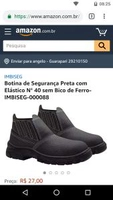 Botina de Segurança Preta com Elástico N° 40 sem Bico de Ferro-IMBISEG-000088 - R$ 27