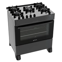 Fogão Atlas 5 Bocas Mônaco Top Glass com Mesa de Vidro Temperado Bivolt – Preto R$940