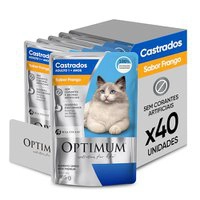 [Rec] Pack Ração Úmida Optimum Sachê para Gatos Adultos Castrados Frango 85 g - 40 unidadaes