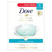 [REC]Dove Pack Sabonete Barra Antibacteriano Cuida & Protege Envoltório 8 Unidades 90G