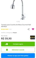Torneira gourmet Nell AM com retirada em loja grátis | R$60