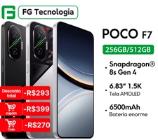 [NoBrasil] POCO F7 5G 12/512G 6.83" AMOLED 50MP 6500mAh Smartphone 