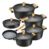 Jogo de Panelas de Ferro 4 Caçarolas 2 Frigideiras