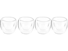 Jogo de Copos de Vidro de Café 80ml 4 Peças Nell Parede Dupla