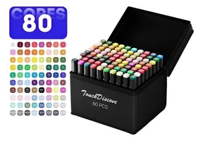 Kit Canetas Marcadoras Dupla Ponta 80 Cores