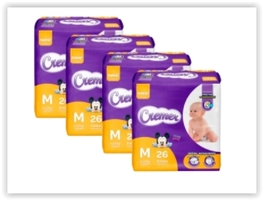 Kit com 4 Fraldas Cremer Disney Prática M - (26 Unidades cada) | R$ 40