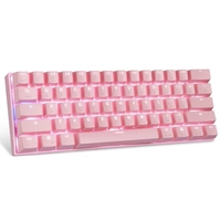 Teclado Gamer Mecânico MotoSpeed CK62 Pink, Switch Red, RGB, FMSTC0098RSA 